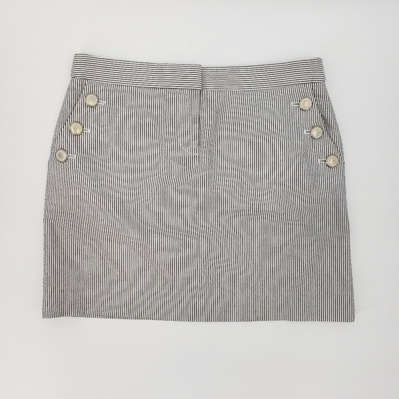 J. Crew Factory Seersucker Striped Cotton Mini Skirt - Picture 1 of 7
